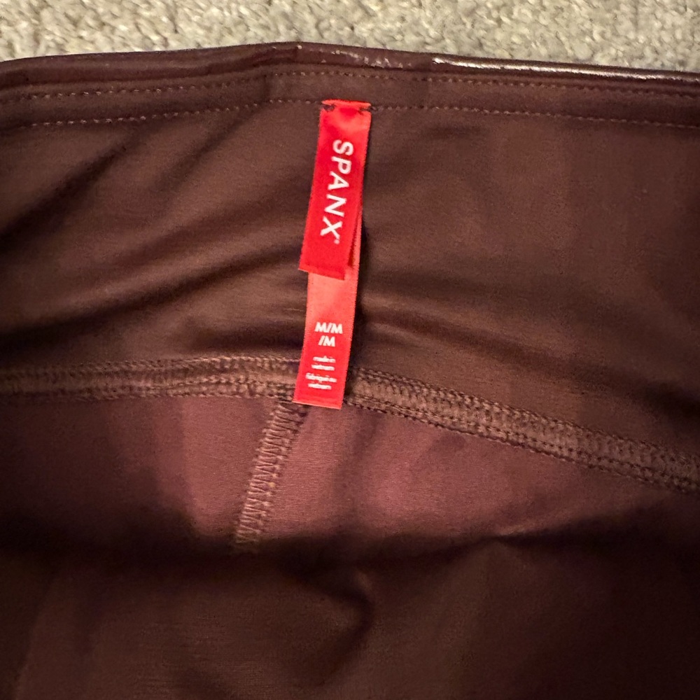 Spanx Faux Leather Leggings in “ruby” - Picture 4 of 6